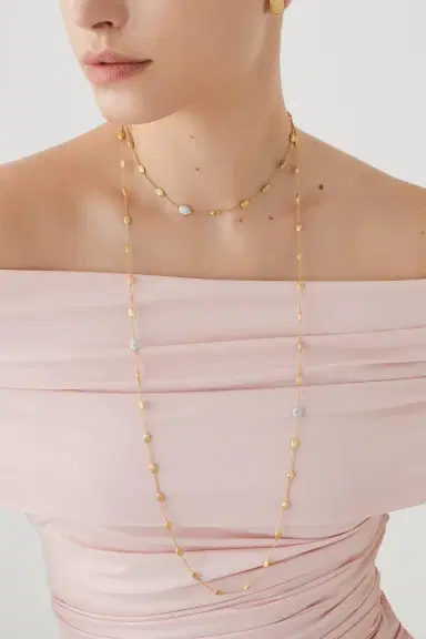 MARCO BICEGO Siviglia Small Bean Diamond Long Necklace | Thumbnail 3