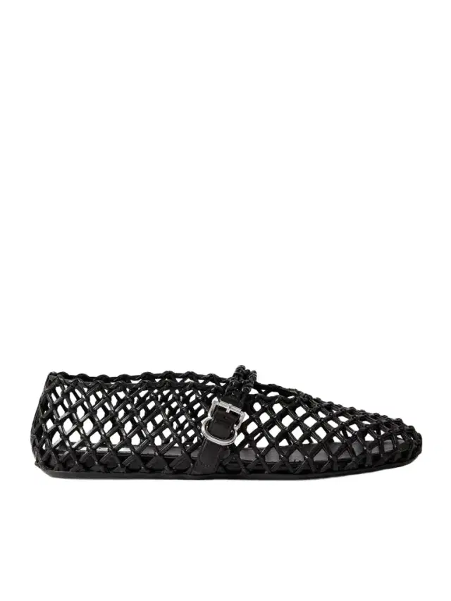 Woven Leather Ballet Flats
