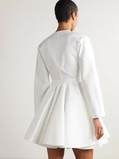 Alaïa Asymmetric Cotton-poplin Mini Dress | Thumbnail 3 Alaïa Asymmetric Cotton-poplin Mini Dress | Thumbnail 3