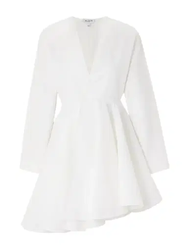 Alaïa Asymmetric Cotton-poplin Mini Dress | Thumbnail 1 Alaïa Asymmetric Cotton-poplin Mini Dress | Thumbnail 1
