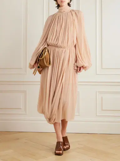Stella McCartney Open-back Silk-crepon Midi Dress | Thumbnail 2 Stella McCartney Open-back Silk-crepon Midi Dress | Thumbnail 2