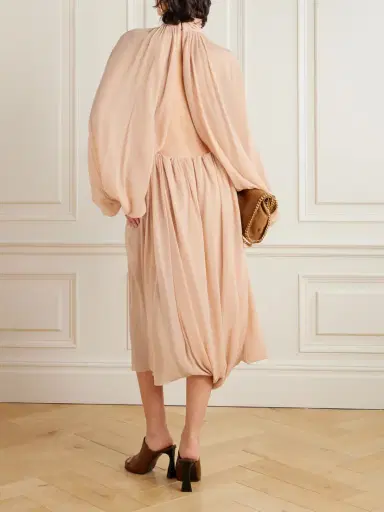 Stella McCartney Open-back Silk-crepon Midi Dress | Thumbnail 3 Stella McCartney Open-back Silk-crepon Midi Dress | Thumbnail 3