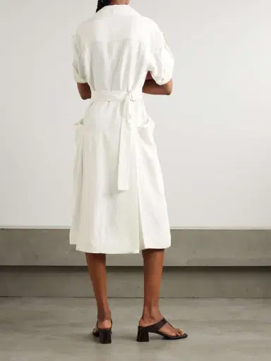 Bottega Veneta Embellished Pleated Woven Midi Dress | Thumbnail 3 Bottega Veneta Embellished Pleated Woven Midi Dress | Thumbnail 3