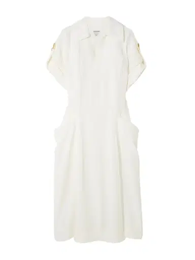 Bottega Veneta Embellished Pleated Woven Midi Dress | Thumbnail 1 Bottega Veneta Embellished Pleated Woven Midi Dress | Thumbnail 1