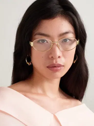 CELINE Eyewear Triomphe Oval-frame Gold-tone Optical Glasses | Thumbnail 2