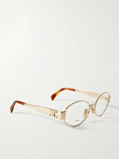 CELINE Eyewear Triomphe Oval-frame Gold-tone Optical Glasses | Thumbnail 3