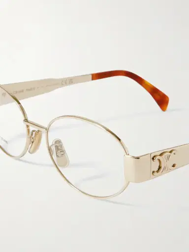 CELINE Eyewear Triomphe Oval-frame Gold-tone Optical Glasses | Thumbnail 4