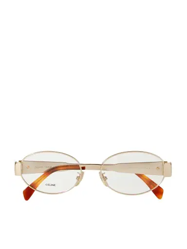 CELINE Eyewear Triomphe Oval-frame Gold-tone Optical Glasses | Thumbnail 1
