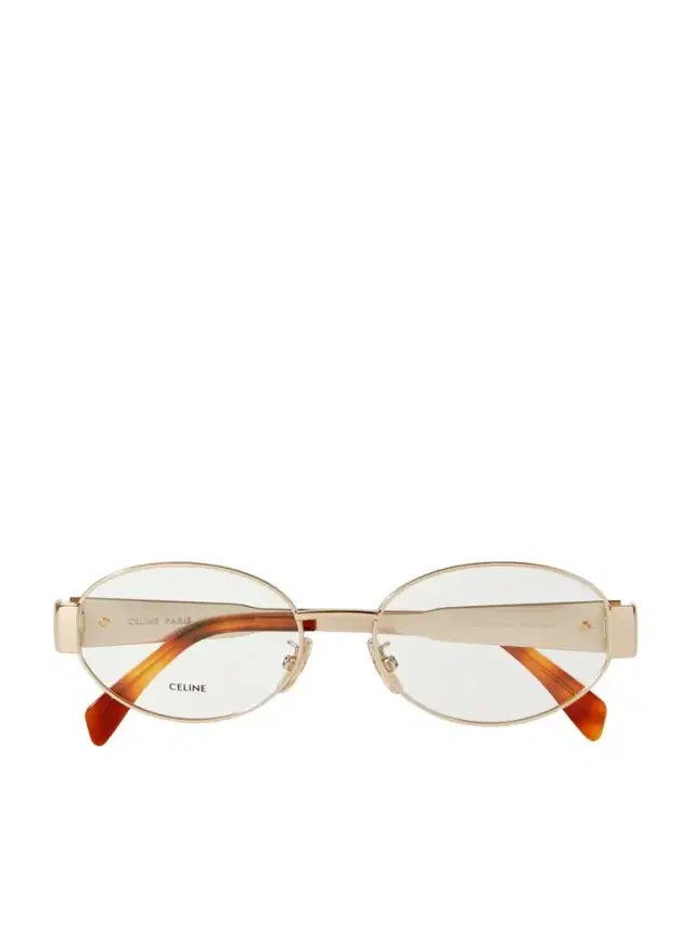 CELINE Eyewear Triomphe Oval-frame Gold-tone Optical Glasses