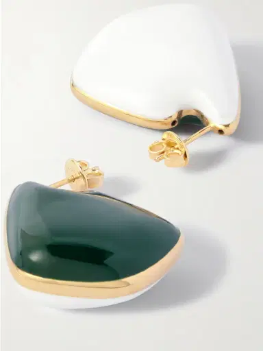 Bottega Veneta Gold-plated And Enamel Earrings | Thumbnail 3 Bottega Veneta Gold-plated And Enamel Earrings | Thumbnail 3