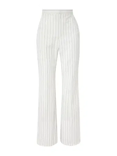 Ralph Lauren Collection Neeva Pinstriped Cotton, Linen And Wool-blend Flared Pants | Thumbnail 1