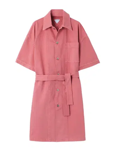 Bottega Veneta Oversized Belted Denim Shirt Dress | Thumbnail 1