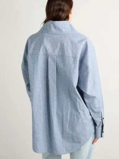 Bottega Veneta Oversized Striped Cotton-blend Shirt | Thumbnail 3