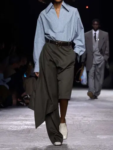 Bottega Veneta Oversized Striped Cotton-blend Shirt | Thumbnail 4
