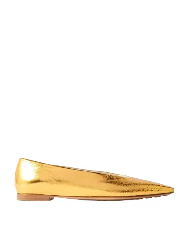 Sofia Metallic Textured-leather Point-toe Ballet Flats