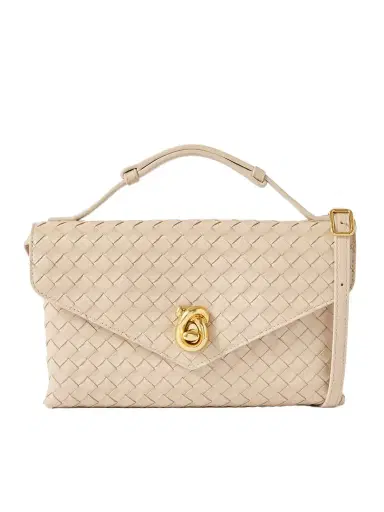 Bottega Veneta Knot Lock Medium Intrecciato Leather Shoulder Bag | Thumbnail 1 Bottega Veneta Knot Lock Medium Intrecciato Leather Shoulder Bag | Thumbnail 1