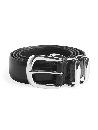 Favorite Daughter Women's The Jordan Croc-Embossed Leather Belt - Black Nickel - Size XS | Thumbnail 3 Favorite Daughter Women's The Jordan Croc-Embossed Leather Belt - Black Nickel - Size XS | Thumbnail 3