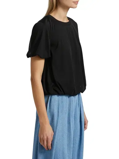 anOnlyChild Women's Just A Pinch Victoria Blouson Blouse - Black - Size Large | Thumbnail 4
