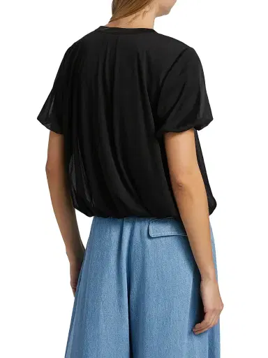 anOnlyChild Women's Just A Pinch Victoria Blouson Blouse - Black - Size Large | Thumbnail 5