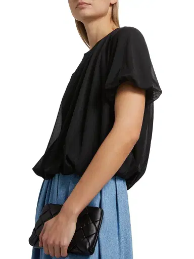 anOnlyChild Women's Just A Pinch Victoria Blouson Blouse - Black - Size Large | Thumbnail 6