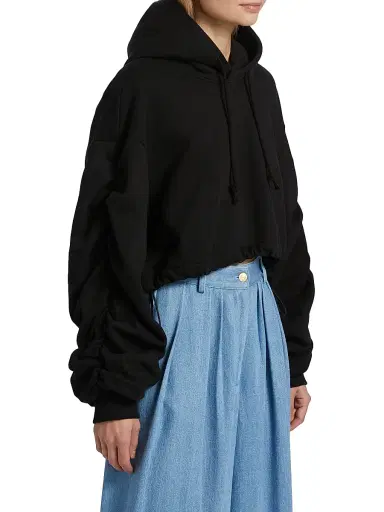 anOnlyChild Women's Just A Pinch Cotton Sanguinetti Hoodie - Black - Size Large | Thumbnail 4
