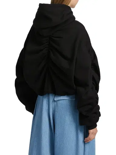 anOnlyChild Women's Just A Pinch Cotton Sanguinetti Hoodie - Black - Size Large | Thumbnail 5