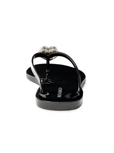 Mach & Mach Women's Double Heart Flip-Flops - Black | Thumbnail 3 Mach & Mach Women's Double Heart Flip-Flops - Black | Thumbnail 3