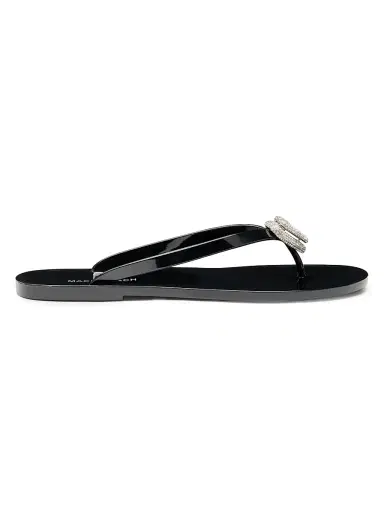 Mach & Mach Women's Double Heart Flip-Flops - Black | Thumbnail 1 Mach & Mach Women's Double Heart Flip-Flops - Black | Thumbnail 1