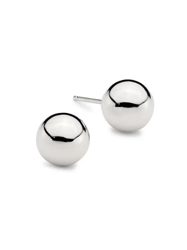 Women's 14K White Gold Ball Stud Earrings - White Gold
