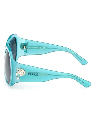 PUCCI Women's 59MM Oval Sunglasses - Turquoise Dark Teal | Thumbnail 3 PUCCI Women's 59MM Oval Sunglasses - Turquoise Dark Teal | Thumbnail 3