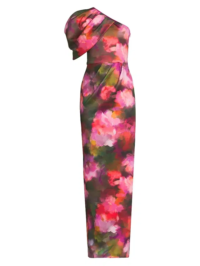 Women's Egan Floral Puff One-Shoulder Gown - Rose Fields