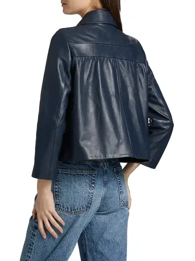 Ba&sh Women's Milos Leather Jacket - Marine - Size XL | Thumbnail 5