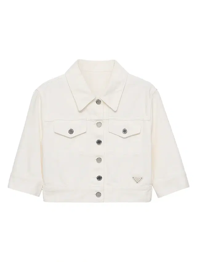 Women's Cropped Denim Jacket - White