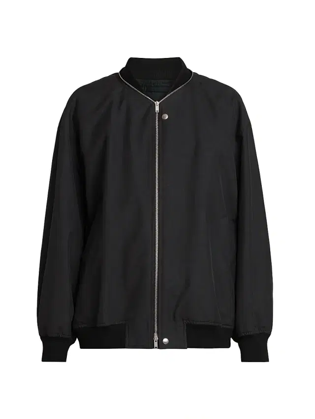 Men's Cotton Zip-Up Blouson Jacket - Black