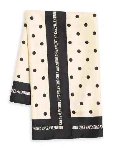 Valentino Garavani Women's Chez Valentino Silk Scarf - Butter Black | Thumbnail 3