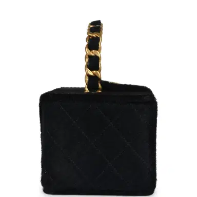 Chanel Vintage Chanel Rectangular Vanity Box Black Pony Hair Antique Gold Hardware | Thumbnail 3 Chanel Vintage Chanel Rectangular Vanity Box Black Pony Hair Antique Gold Hardware | Thumbnail 3