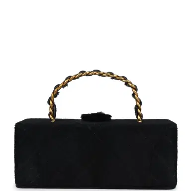 Chanel Vintage Chanel Rectangular Vanity Box Black Pony Hair Antique Gold Hardware | Thumbnail 4 Chanel Vintage Chanel Rectangular Vanity Box Black Pony Hair Antique Gold Hardware | Thumbnail 4