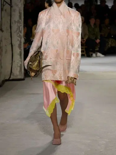 Dries Van Noten Asymmetric Lace-trimmed Silk-blend Satin Skirt | Thumbnail 4 Dries Van Noten Asymmetric Lace-trimmed Silk-blend Satin Skirt | Thumbnail 4
