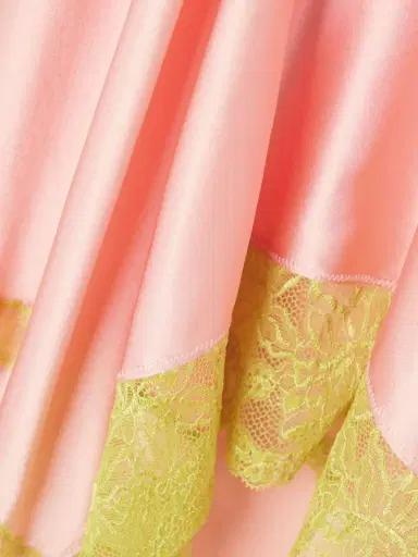 Dries Van Noten Asymmetric Lace-trimmed Silk-blend Satin Skirt | Thumbnail 5 Dries Van Noten Asymmetric Lace-trimmed Silk-blend Satin Skirt | Thumbnail 5