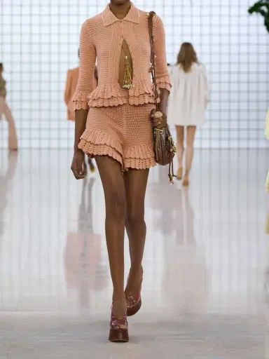 Chloé Ruffled Crocheted Cotton Cardigan | Thumbnail 4 Chloé Ruffled Crocheted Cotton Cardigan | Thumbnail 4