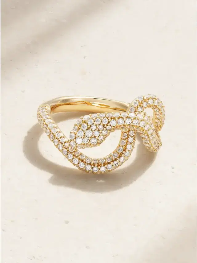 Snakes Small 18-karat Gold Diamond Ring