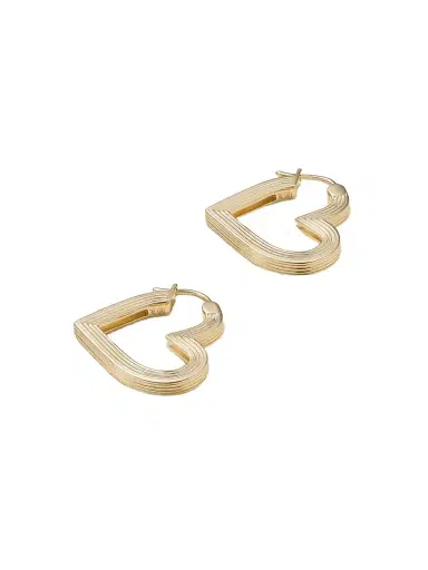 Sydney Evan Fluted Heart 14-karat Gold Hoop Earrings | Thumbnail 1