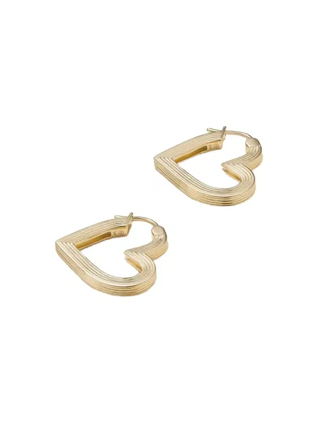 Sydney Evan Fluted Heart 14-karat Gold Hoop Earrings