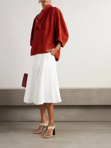 Bottega Veneta Pleated Twill Midi Skirt | Thumbnail 2 Bottega Veneta Pleated Twill Midi Skirt | Thumbnail 2