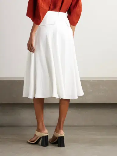 Bottega Veneta Pleated Twill Midi Skirt | Thumbnail 4 Bottega Veneta Pleated Twill Midi Skirt | Thumbnail 4