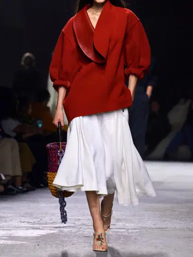 Bottega Veneta Pleated Twill Midi Skirt | Thumbnail 5 Bottega Veneta Pleated Twill Midi Skirt | Thumbnail 5