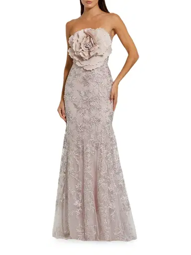 Mac Duggal Women's Prom Floral Embellished Strapless Gown | Thumbnail 1 Mac Duggal Women's Prom Floral Embellished Strapless Gown | Thumbnail 1