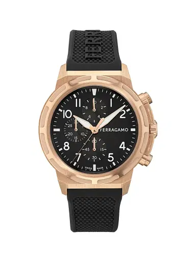FERRAGAMO Men's Rose Goldtone & Silicone Chronograph Watch/44MM - Rose Gold | Thumbnail 1