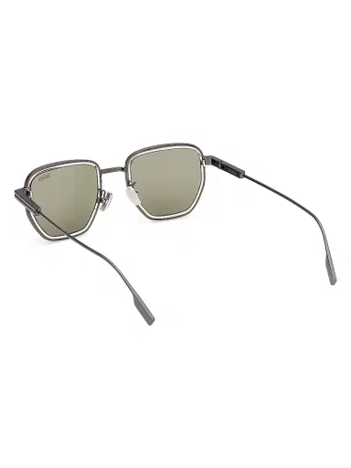 ZEGNA Men's 49MM Geometric Sunglasses - Gunmetal Green | Thumbnail 4