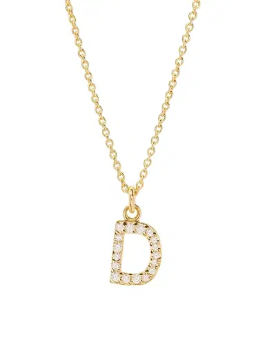 brook & york Women's Blaire 14K-Yellow-Gold Vermeil & 0.3-0.11 TCW Diamond Initial Pendant Necklace - Initial D | Thumbnail 1
